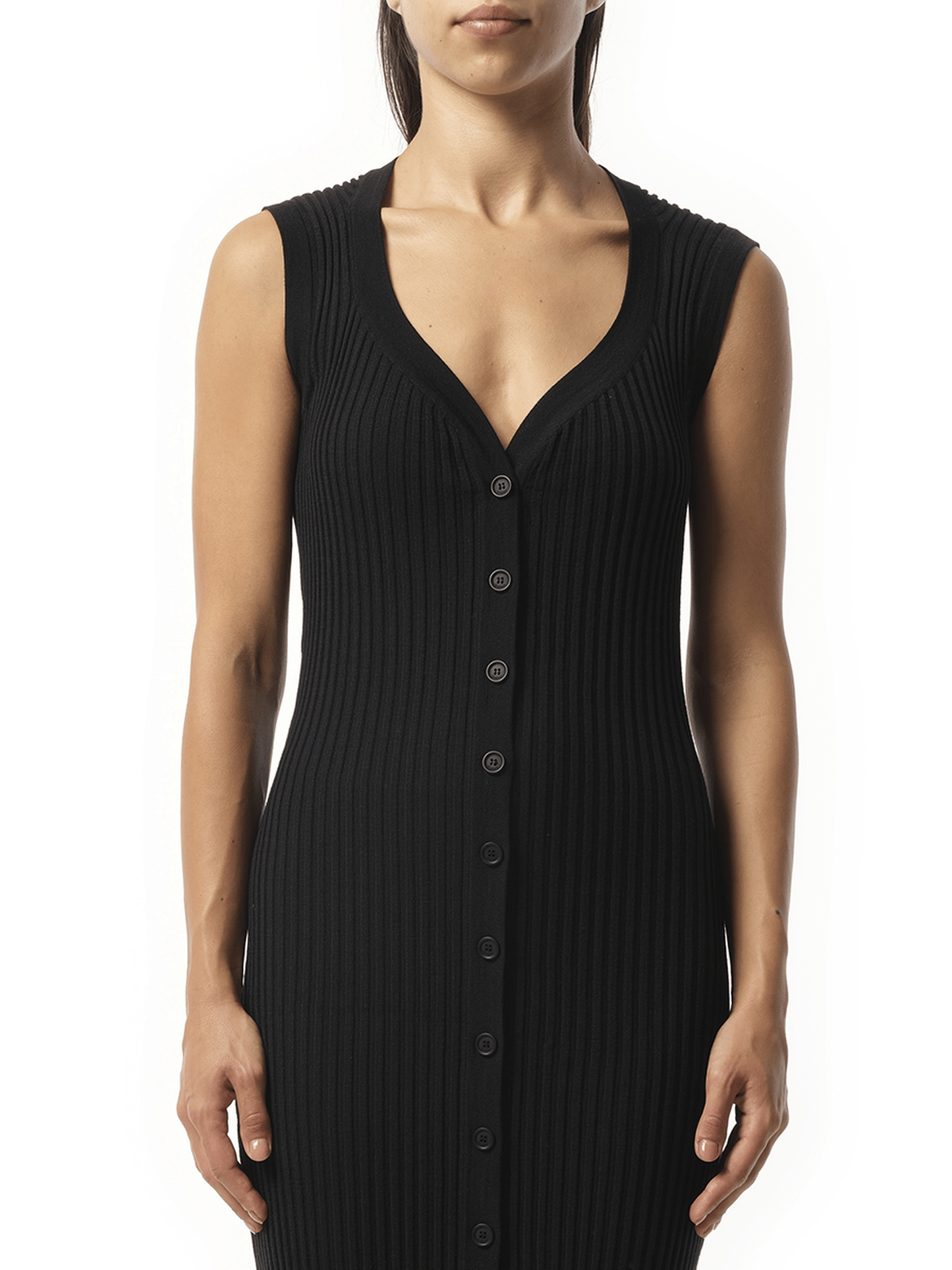 Long Knit Dress in Black