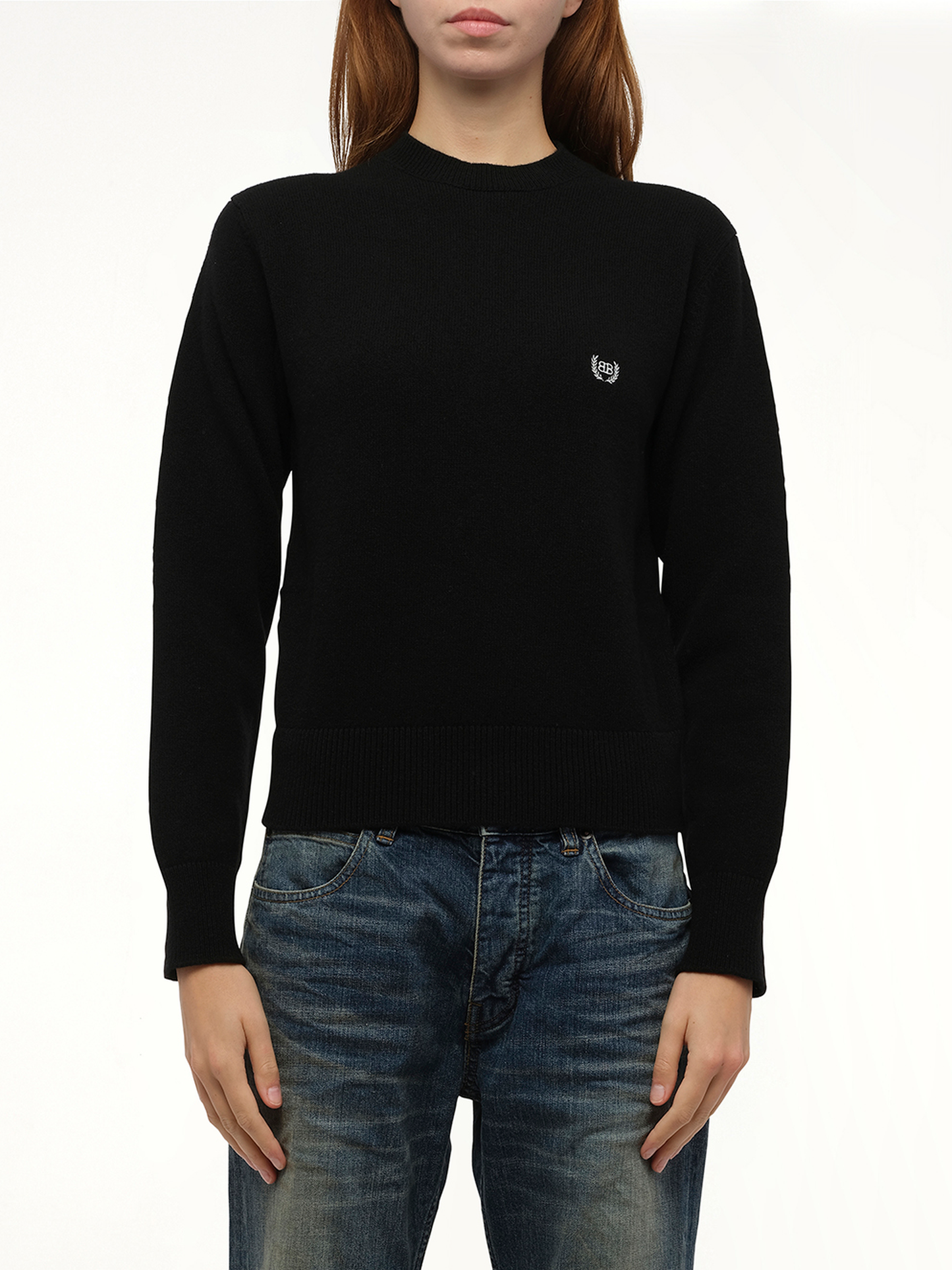 Balenciaga Wool Embroidery Sweater in Black