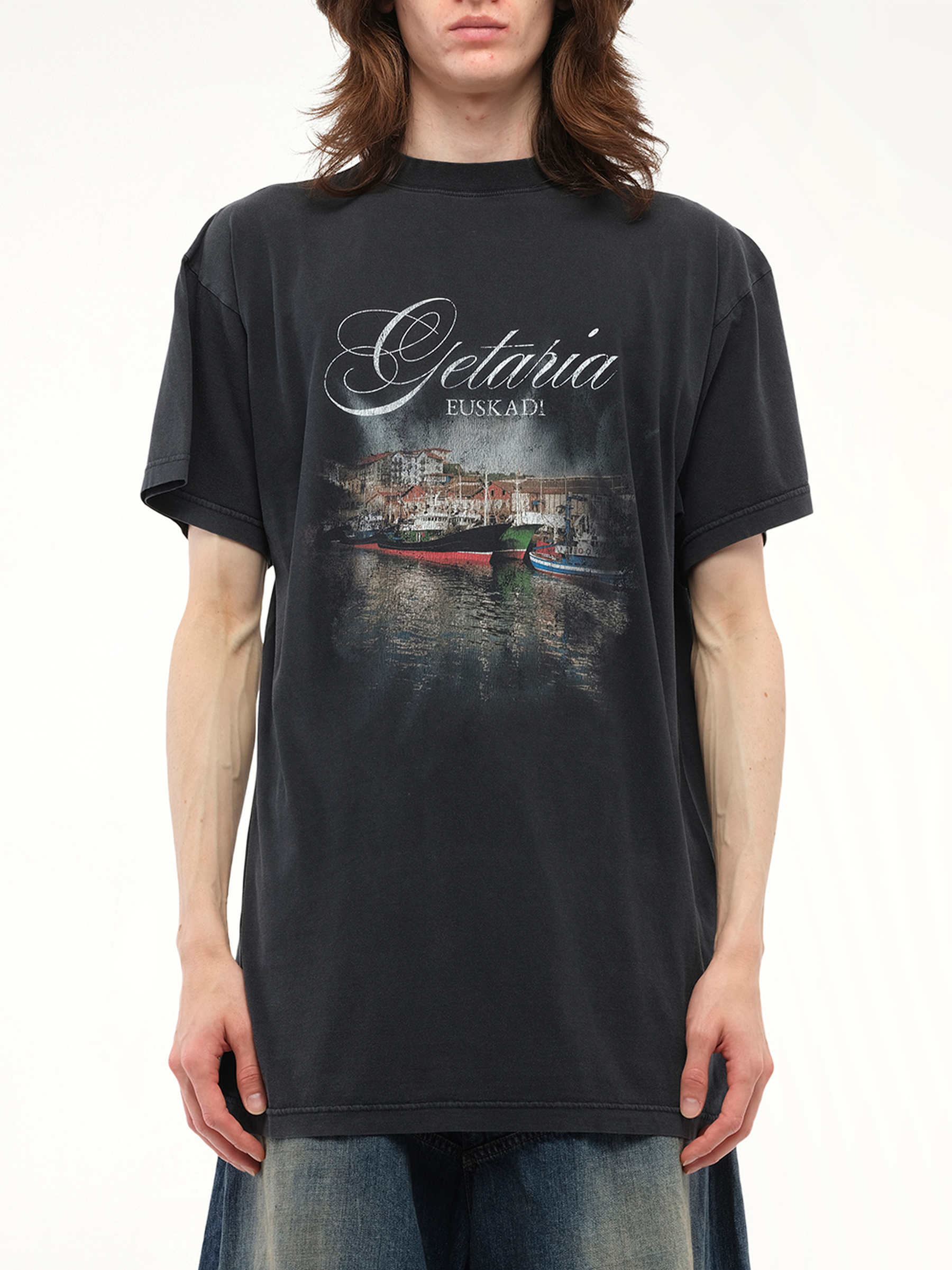 Balenciaga Getaria Oversized T-Shirt in Faded Washed Black