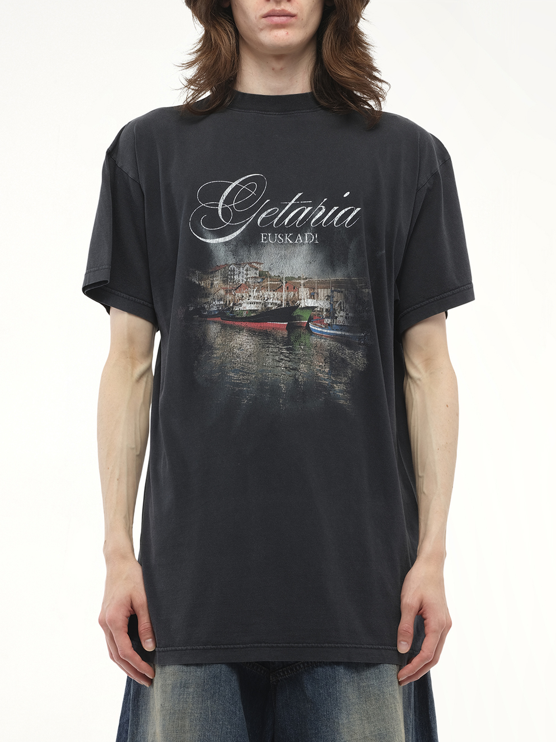 Balenciaga Getaria Oversized T-Shirt in Faded Washed Black