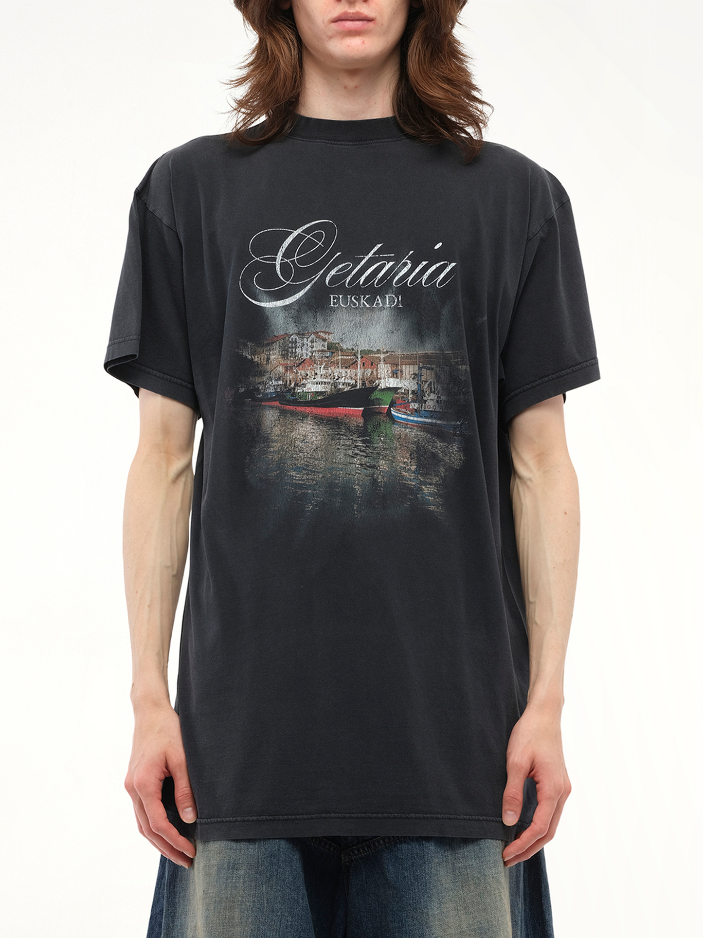 Balenciaga Getaria Oversized T-Shirt in Faded Washed Black