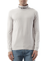 Givenchy Faded Logo Dyed Long Sleeve T-Shirt in Cloud Grey