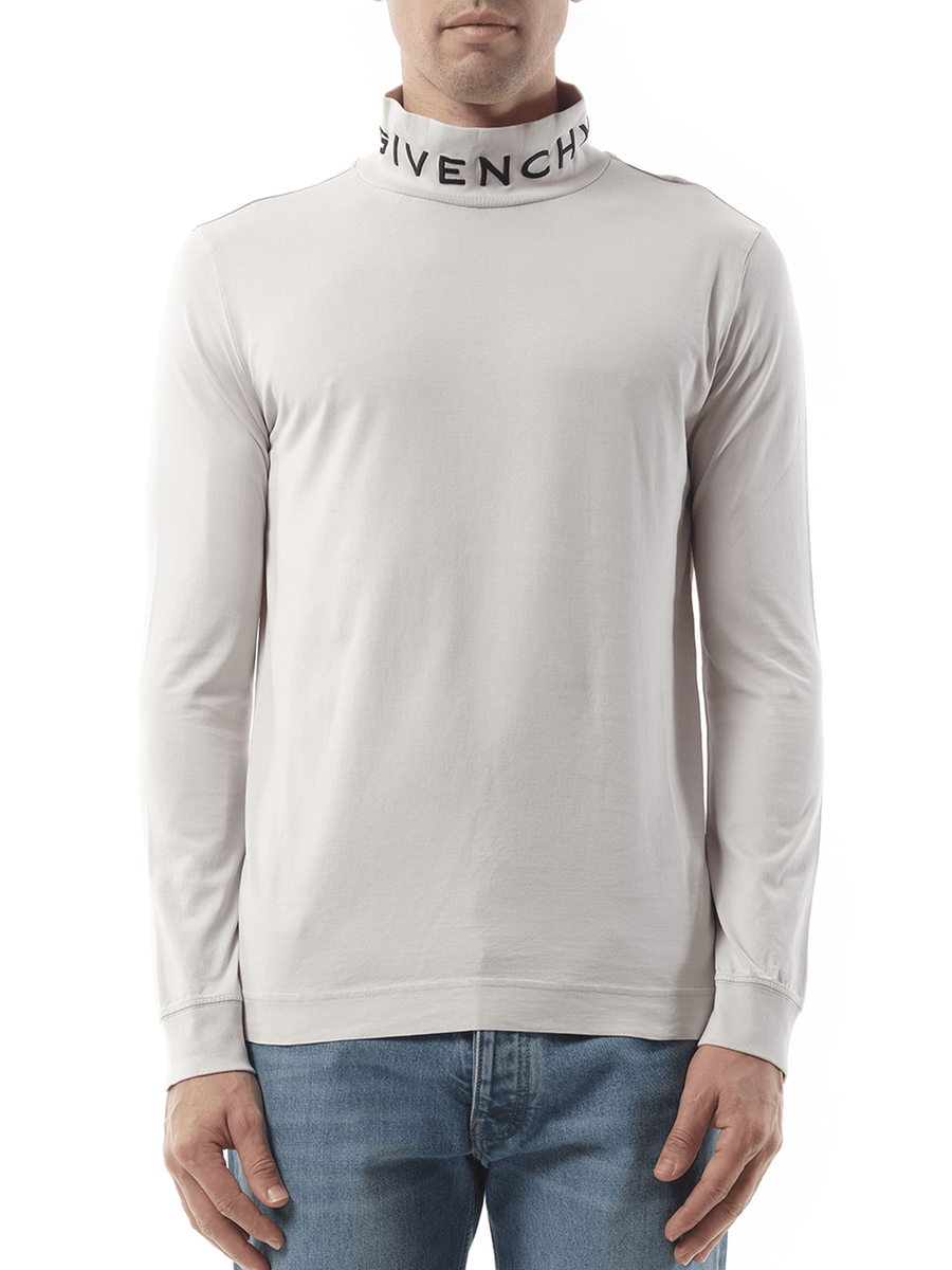 Givenchy Faded Logo Dyed Long Sleeve T-Shirt in Cloud Grey