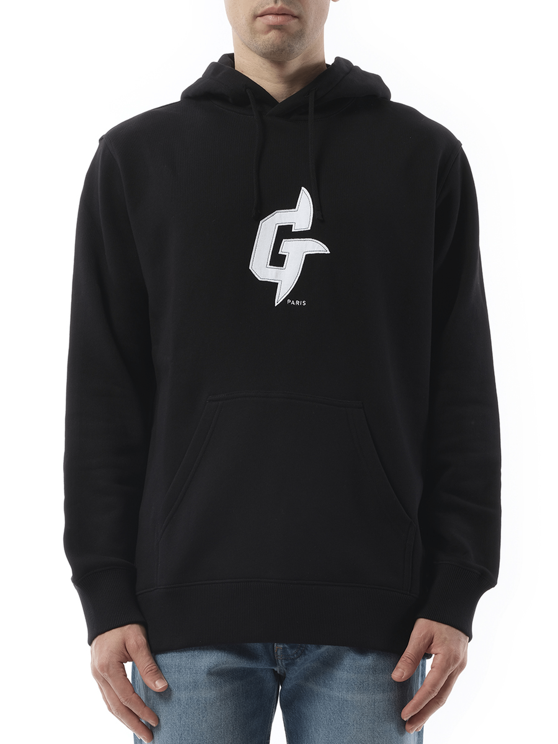 Givenchy Embroidered Eiffel Tower Motif Slim Fit Hoodie in Black