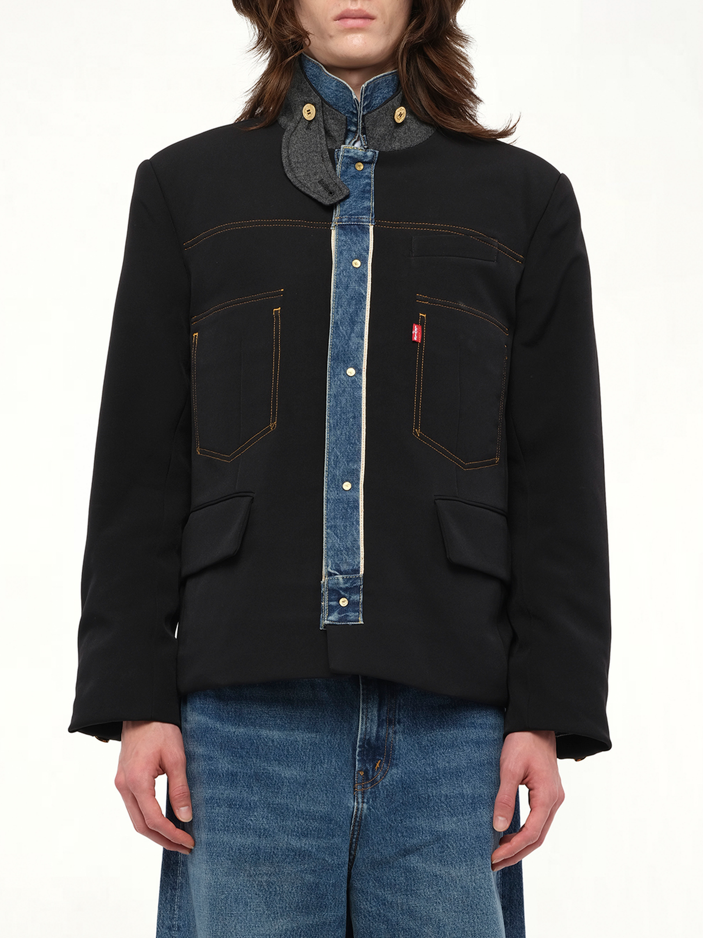 Levi's Denim x MatelasseTwill Reversible Blouson in Black/Blue