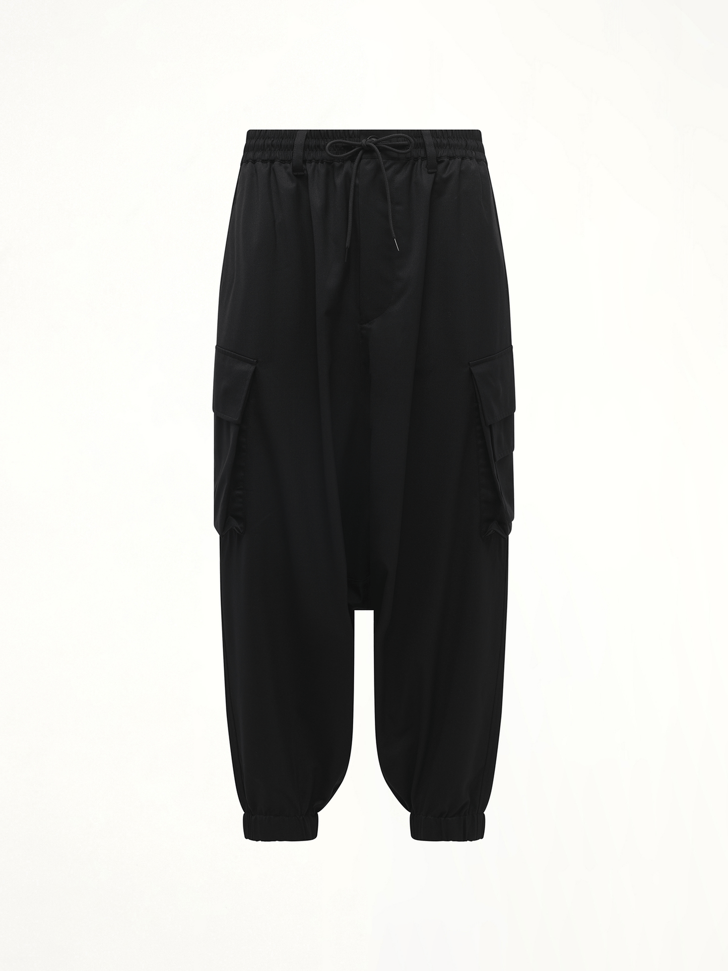 Refined Wool Cargo Pants in Black