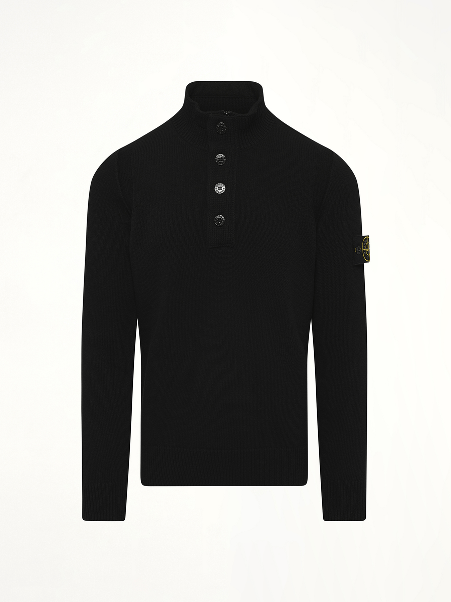 5100040 Lambswool Half-Zip Sweater in Black