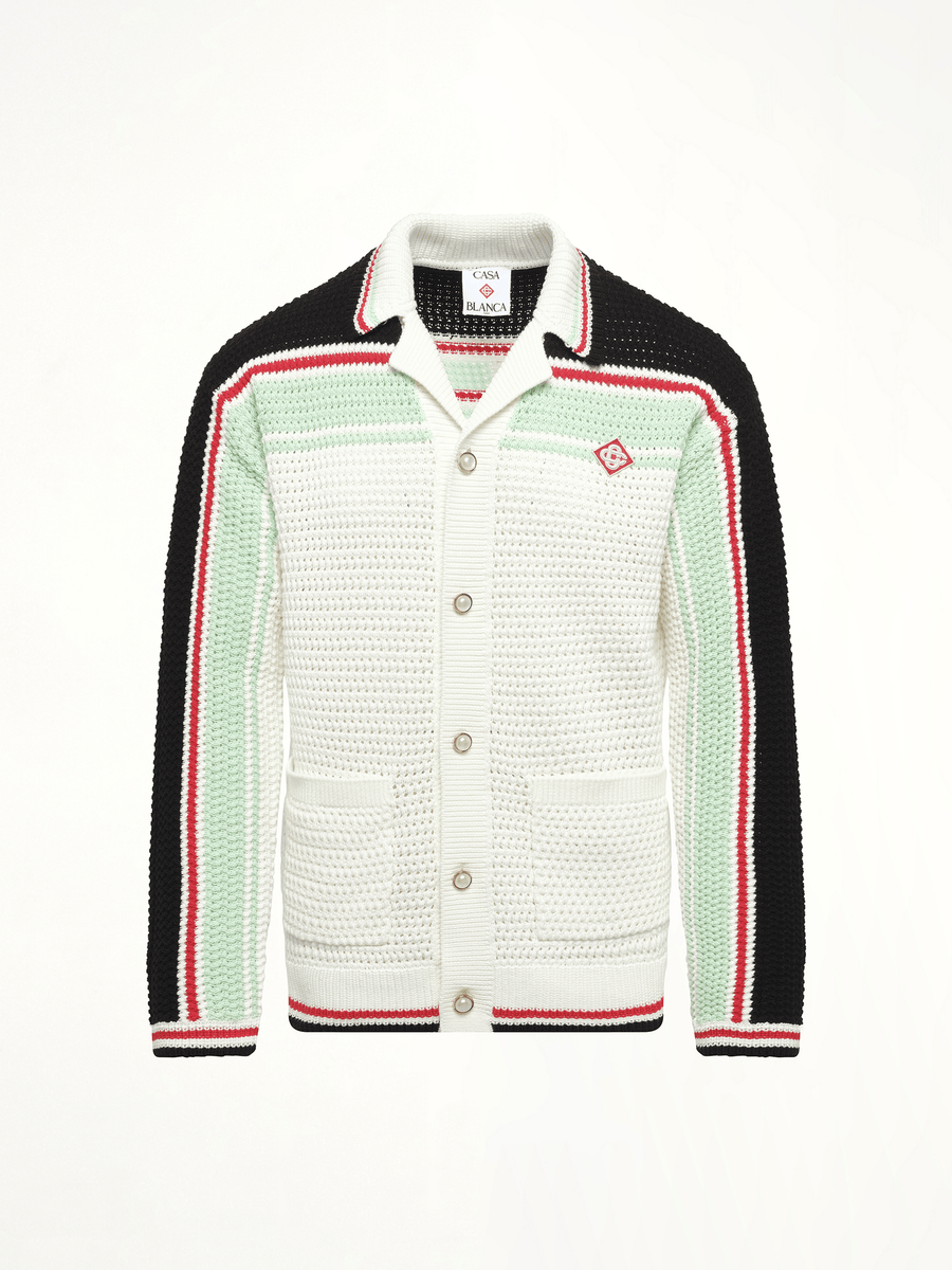 Faux Crochet Shirt in Multicolour