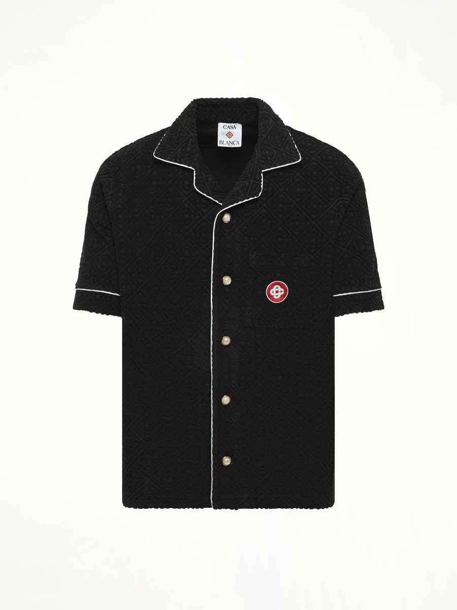 Towelling Monogram Shirt in Black