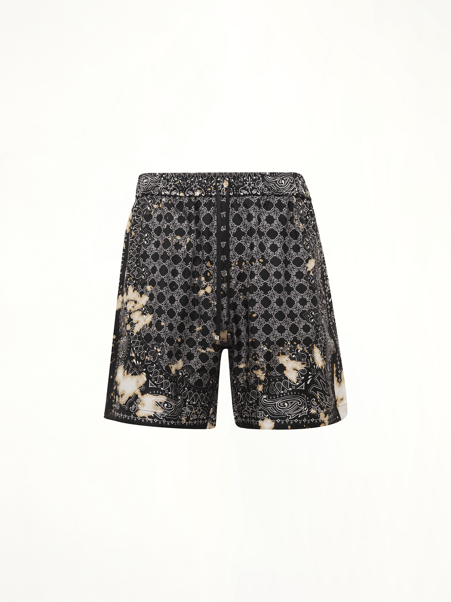Bleach Bandana Silk Shorts in Black