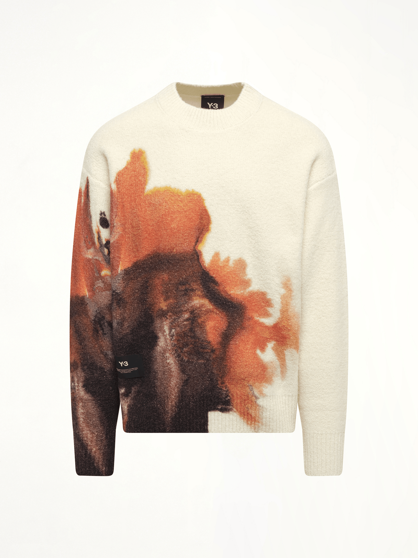 Aop Knit Crew in White