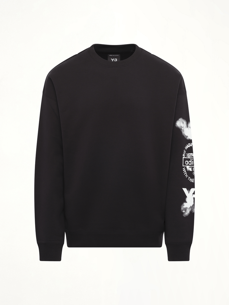 Graphic Crew Sweat in Black