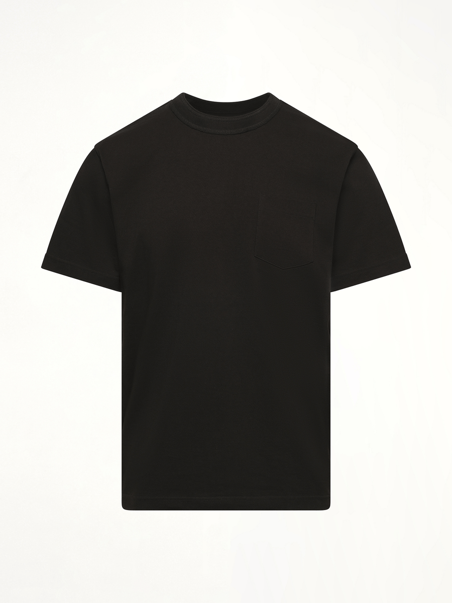 Side Zip Cotton T-Shirt in Black