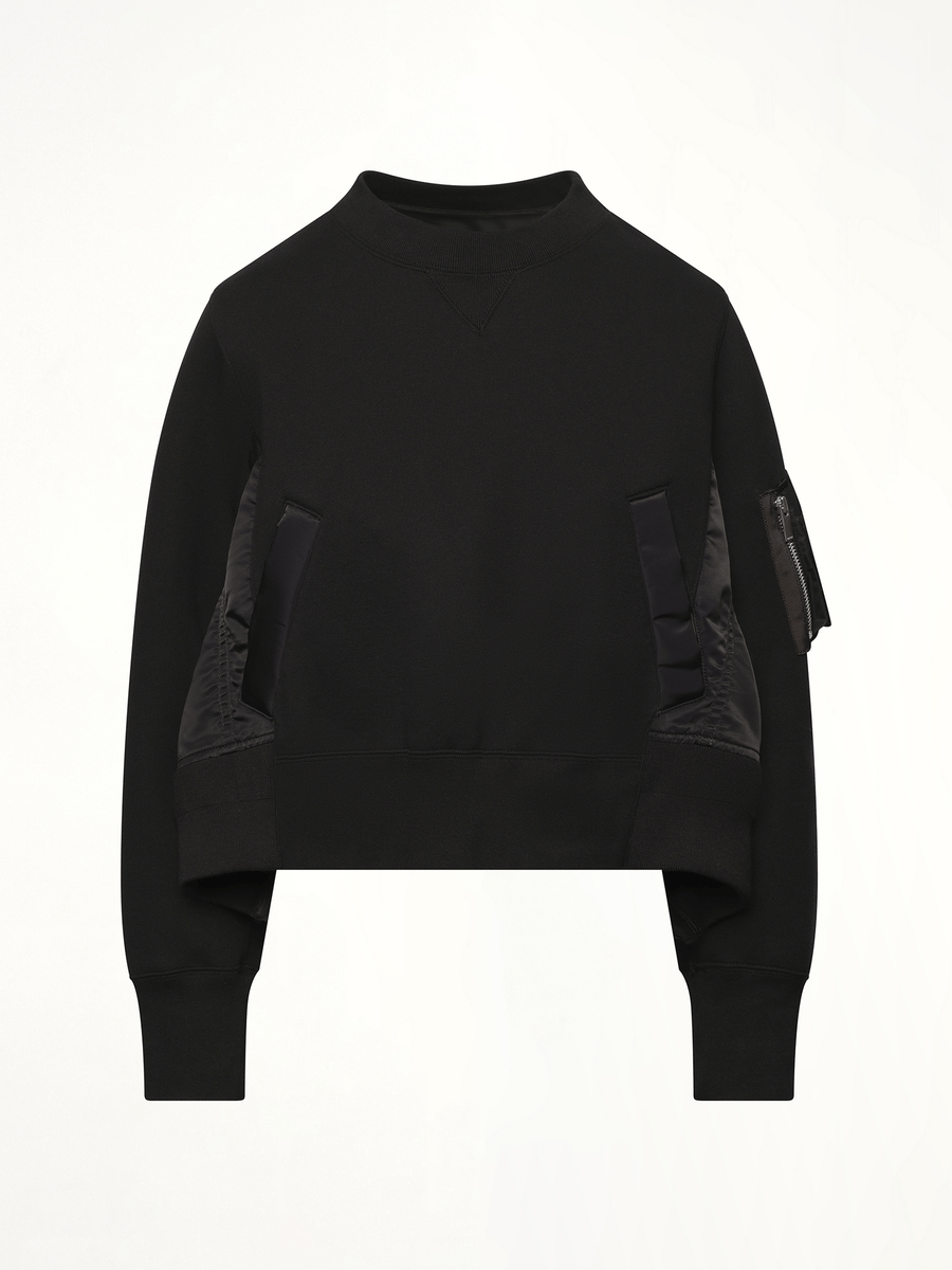 Sponge Sweat x Nylon Twill Pullover in Black/Black