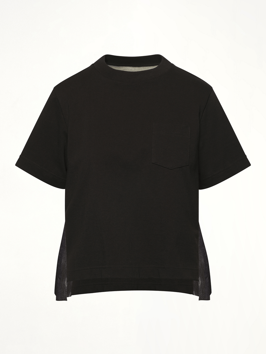 Denim x Cotton Jersey T-Shirt in Black/Indigo