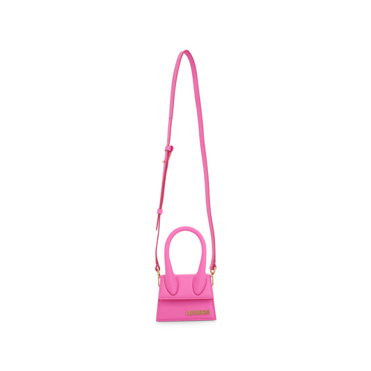 Le Chiquito Mini Leather Bag in Neon Pink