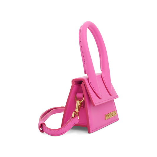 Le Chiquito Mini Leather Bag in Neon Pink