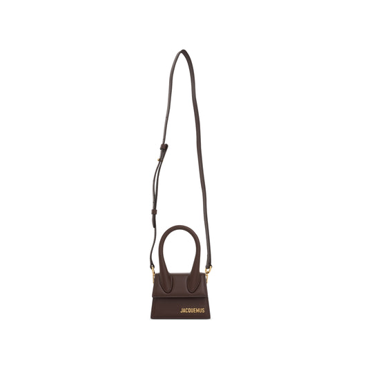 Le Chiquito Mini Leather Bag in Midnight Brown