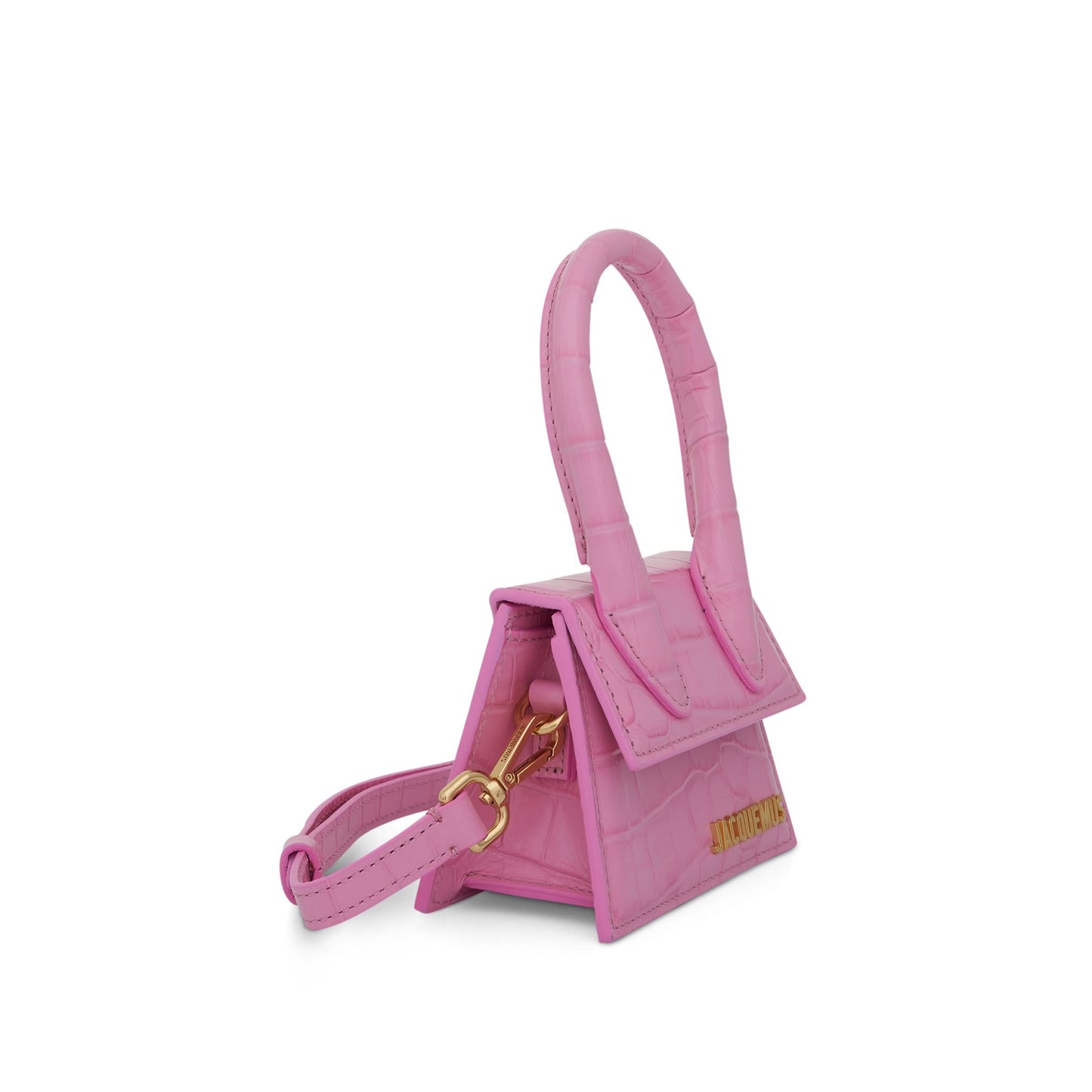 Chiquito Mini Purse Pink JACQUEMUS Le Chiquito Mini Croc Embossed