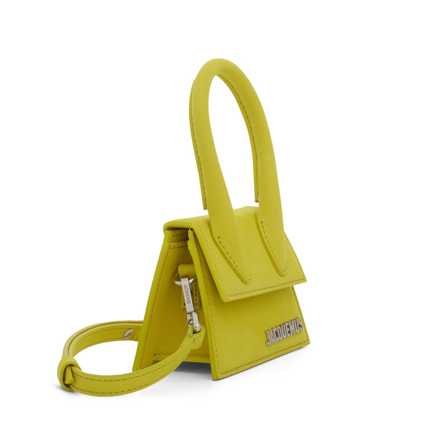 Le Chiquito Mini Croc Embossed Leather Bag in Neon Yellow