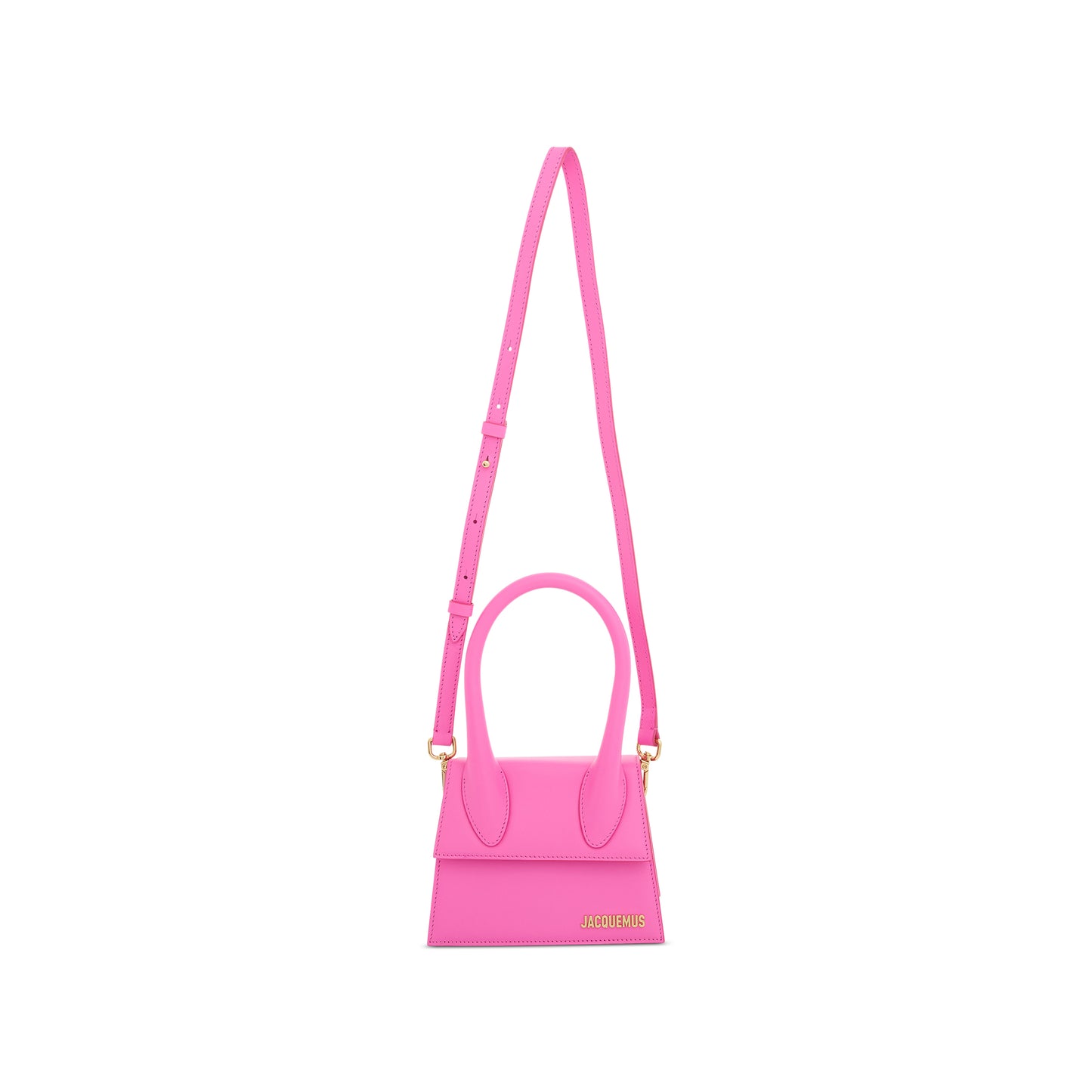 Le Chiquito Moyen Leather Bag in Neon Pink