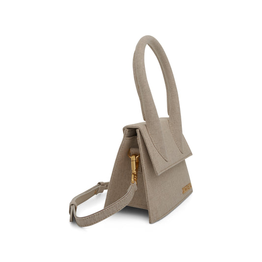 Le Chiquito Moyen Leather Bag in Light Grey