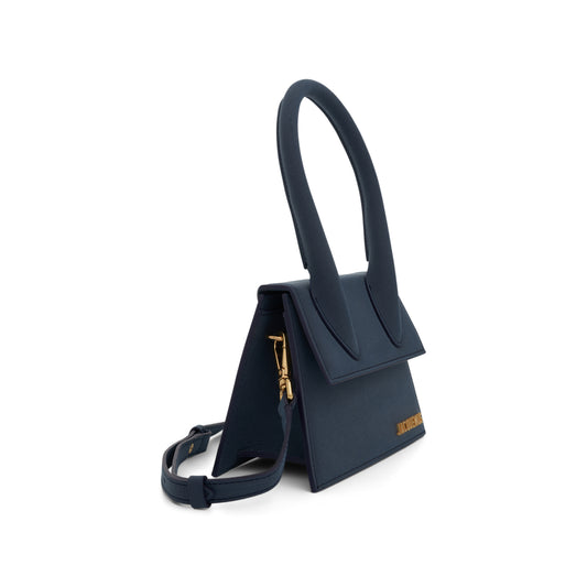 Le Chiquito Moyen Leather Bag in Dark Navy