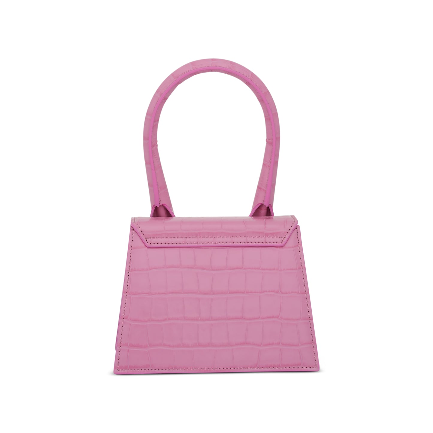 Le Chiquito Moyen Croc Embossed Leather Bag in Pink