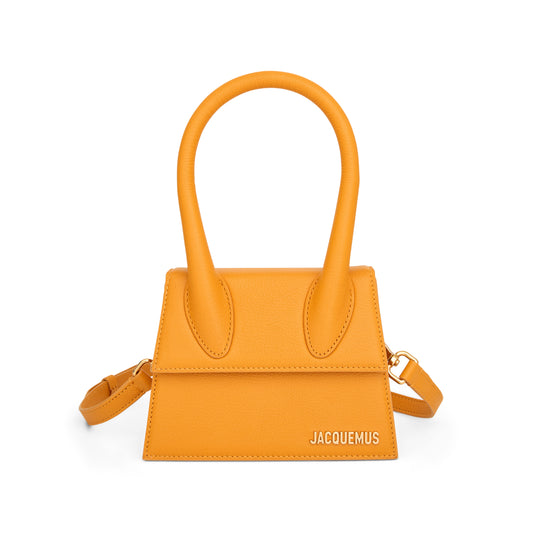 Le Chiquito Moyen Leather Bag in Dark Orange