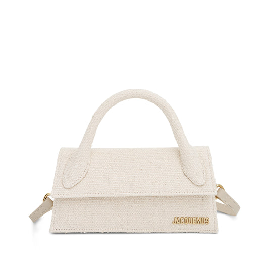 Le Chiquito Long Leather Bag in Off-White