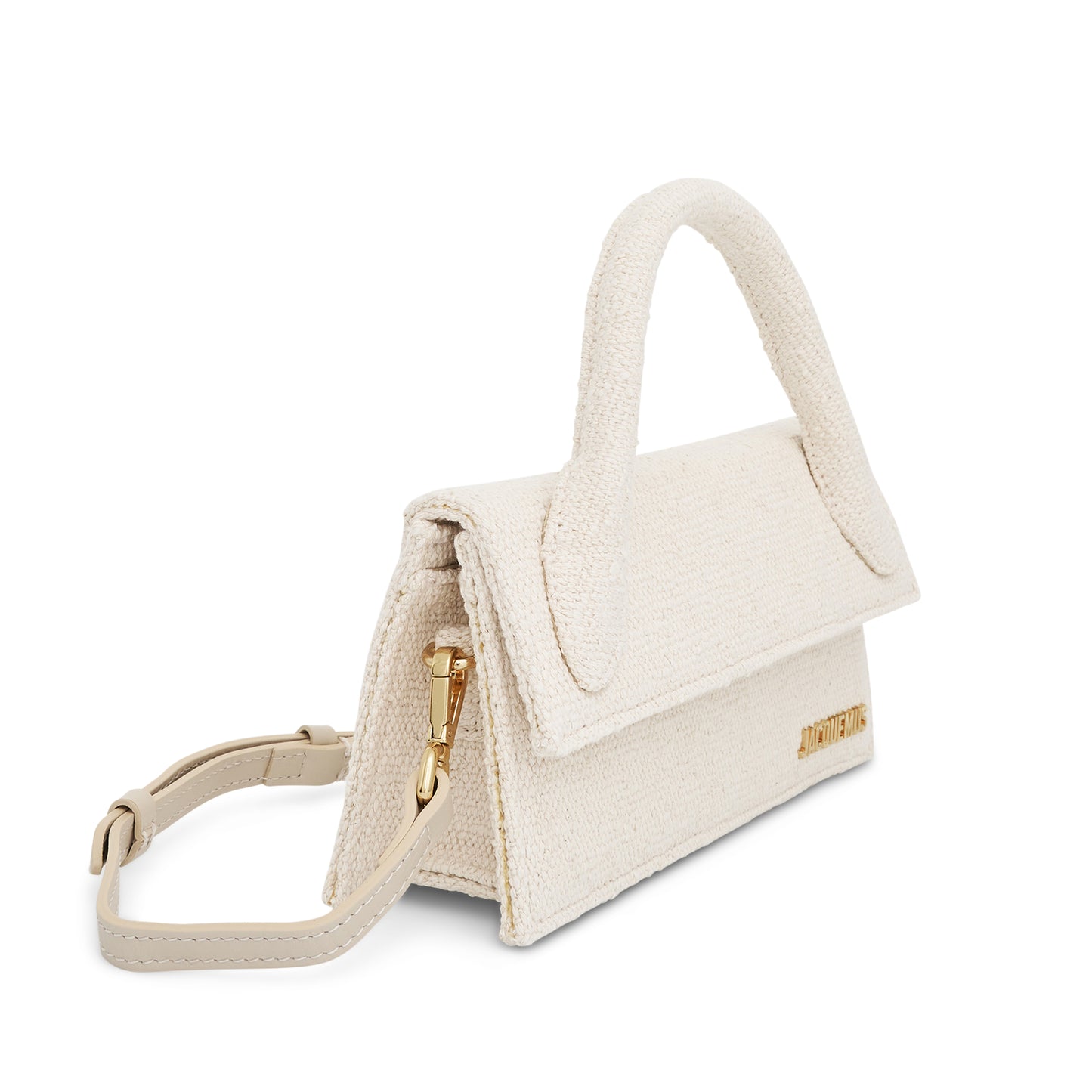 Le Chiquito Long Leather Bag in Off-White