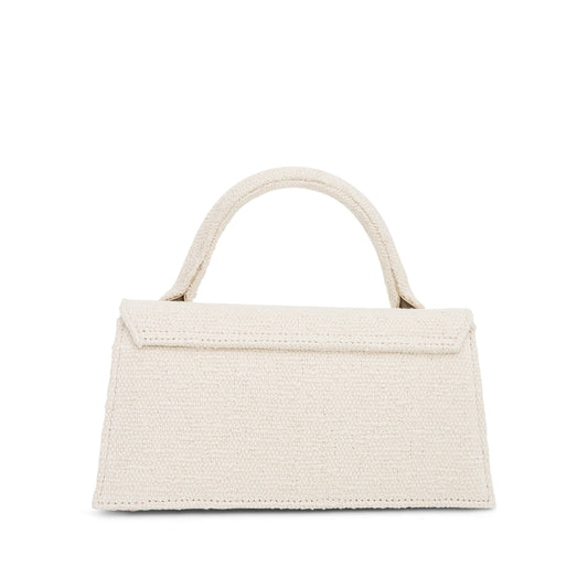 Le Chiquito Long Leather Bag in Off-White