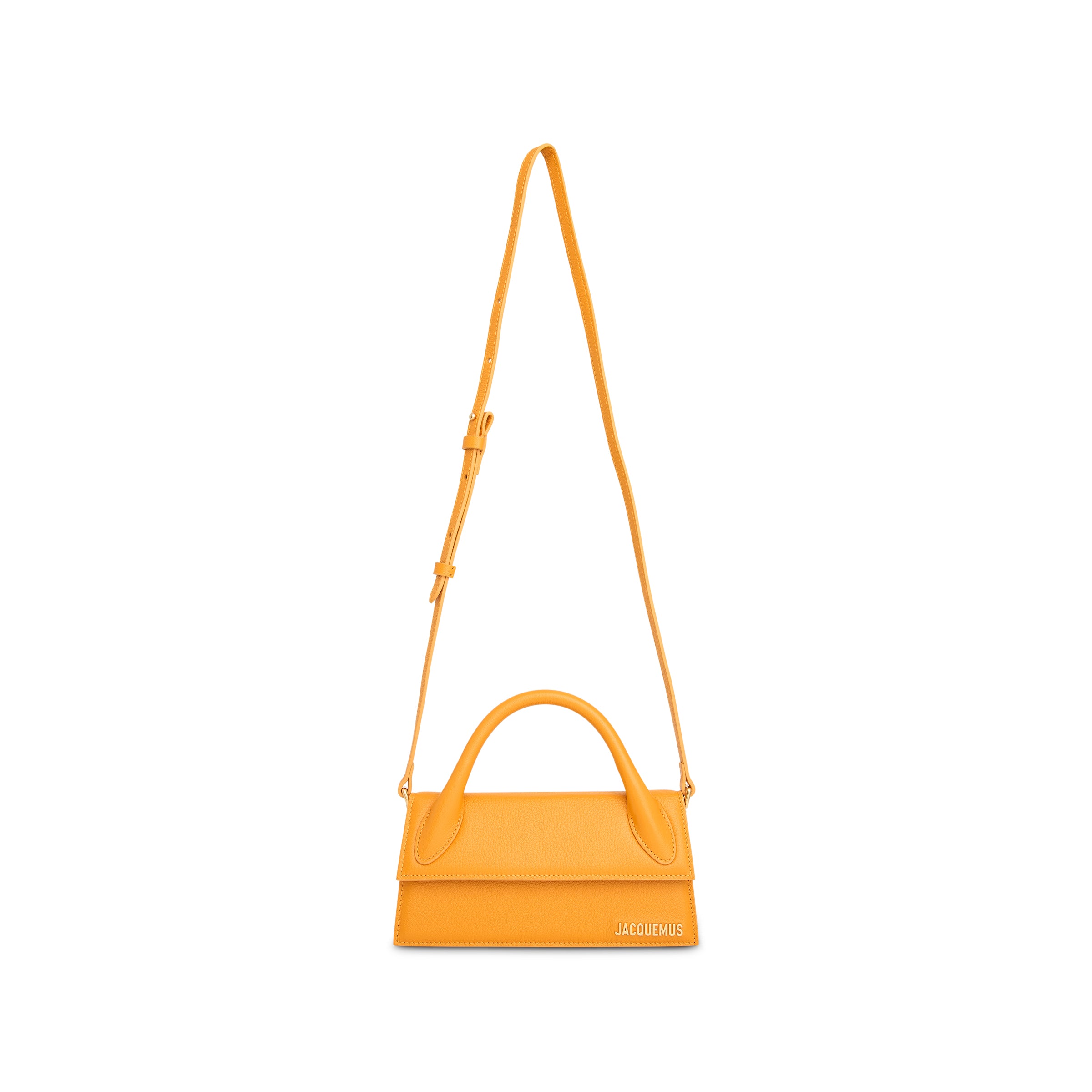 Le Chiquito Long Leather Bag in Dark Orange