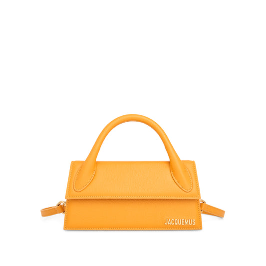 Le Chiquito Long Leather Bag in Dark Orange