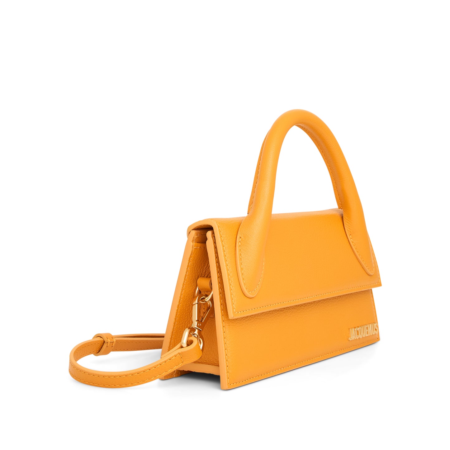 Le Chiquito Long Leather Bag in Dark Orange