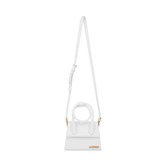 Le Chiquito Noeud Leather Bag in White