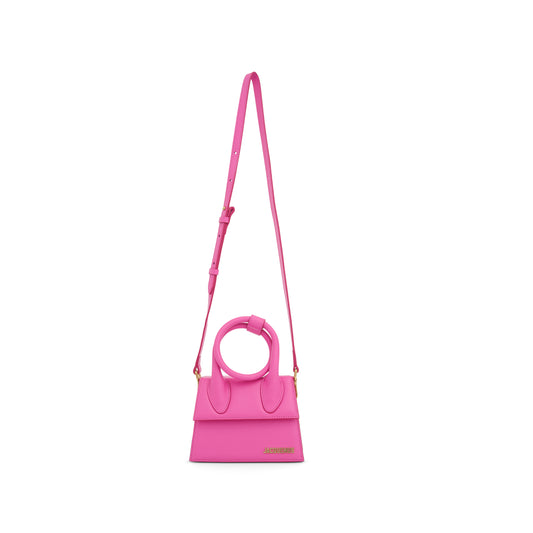 Le Chiquito Noeud Leather Bag in Neon Pink