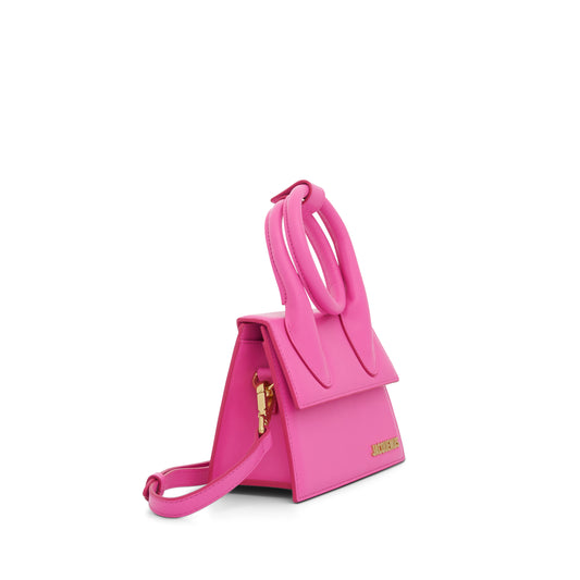 Le Chiquito Noeud Leather Bag in Neon Pink