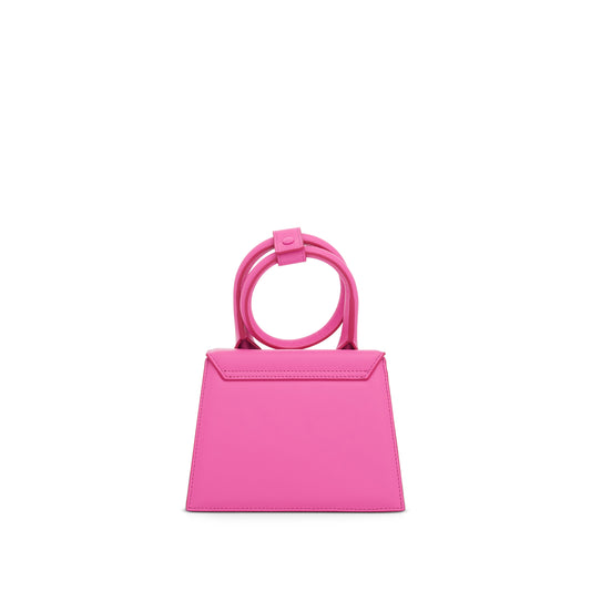 Le Chiquito Noeud Leather Bag in Neon Pink