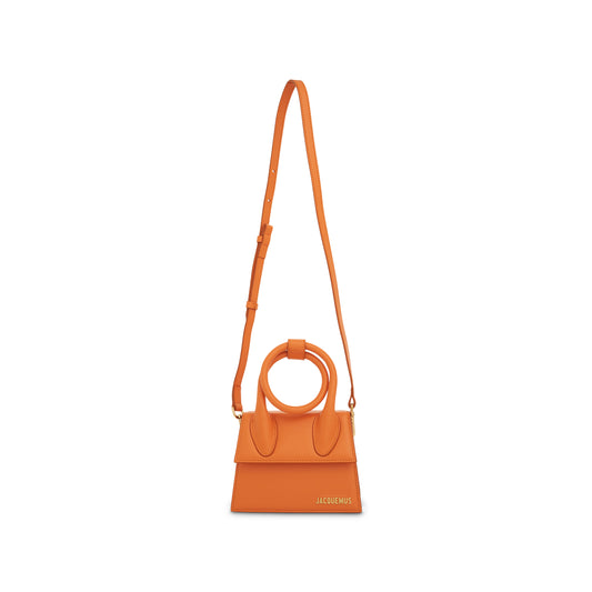 Le Chiquito Noeud Leather Bag in Orange