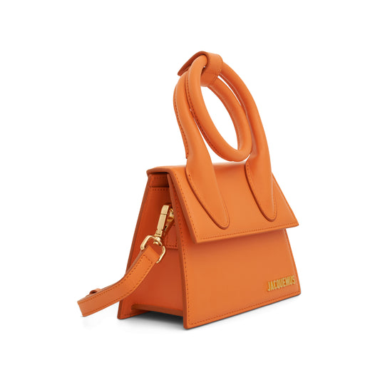 Le Chiquito Noeud Leather Bag in Orange