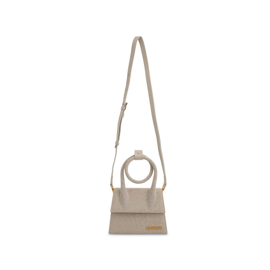 Le Chiquito Noeud Leather Bag in Light Grey