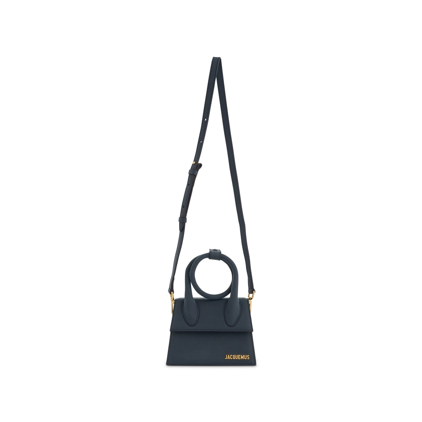 Le Chiquito Noeud Leather Bag in Dark Navy