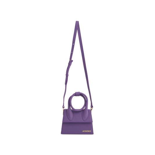 Le Chiquito Noeud Leather Bag in Purple