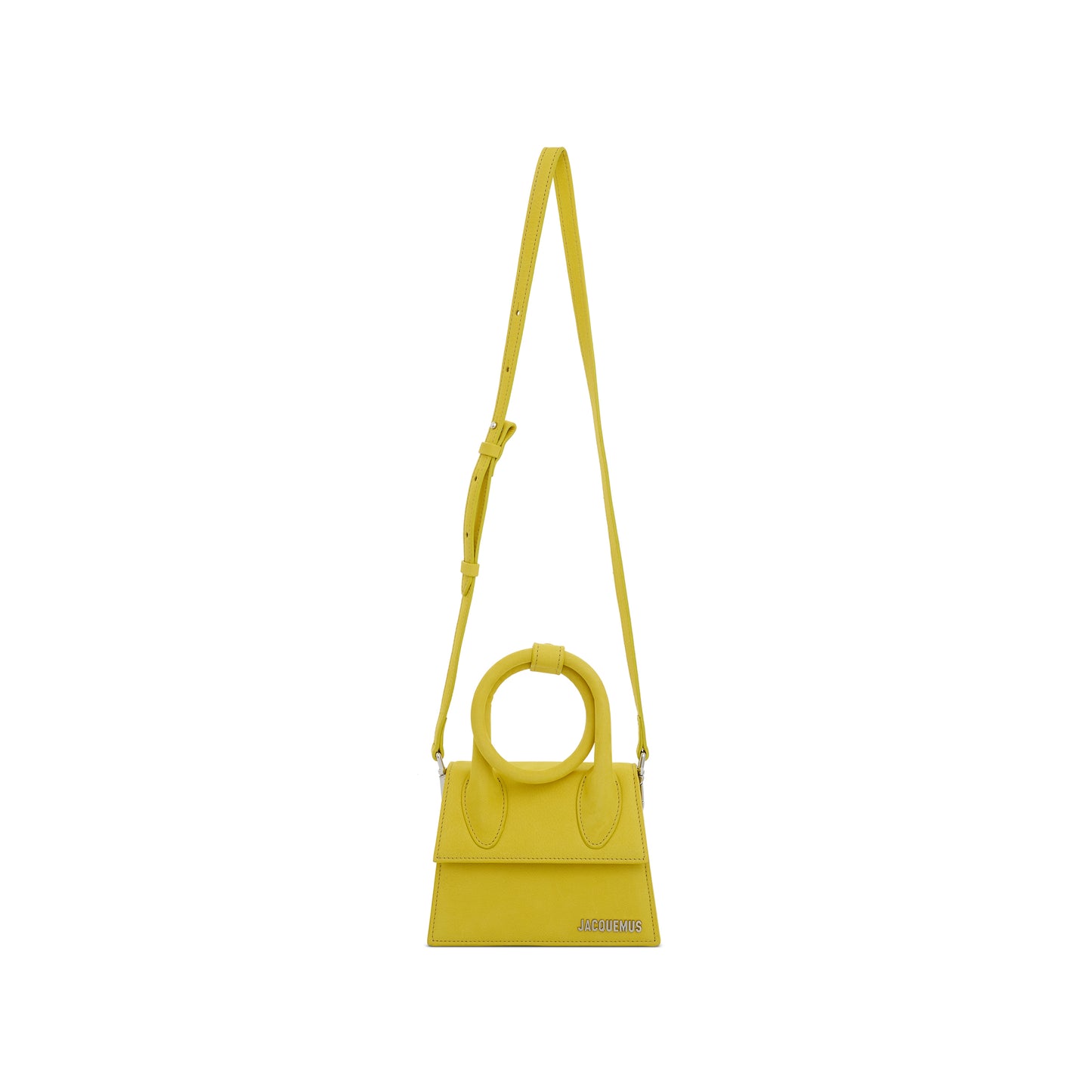 Le Chiquito Noeud Grained Leather Bag in Neon Yellow