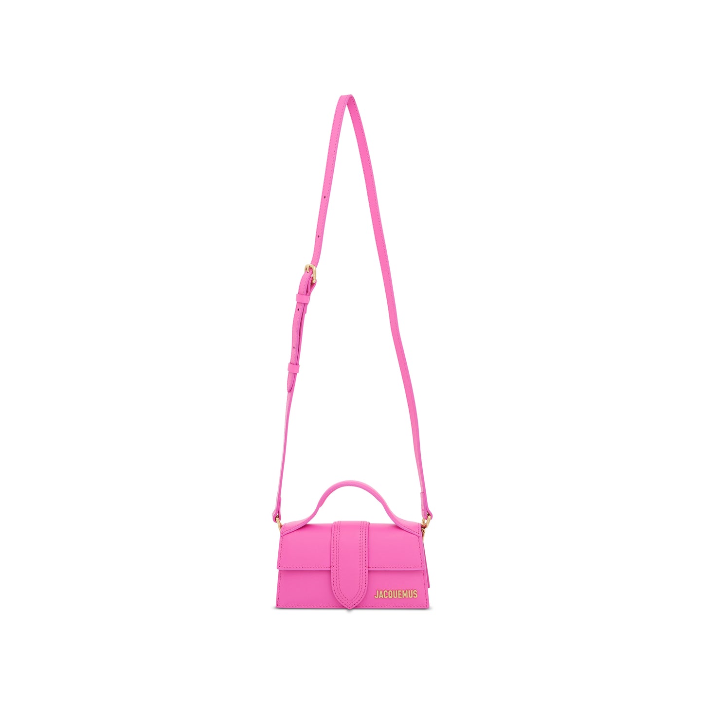 Le Bambino Mini Leather Bag in Neon Pink