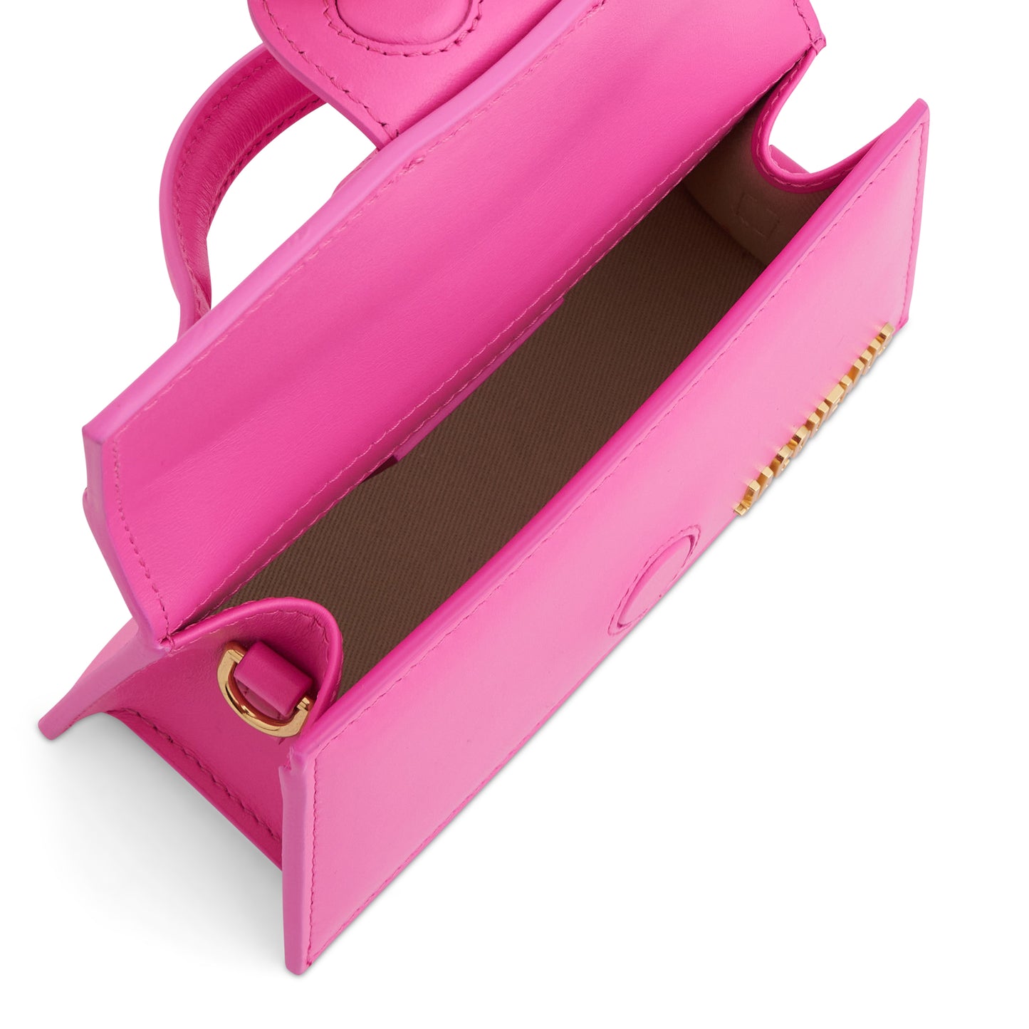 Le Bambino Mini Leather Bag in Neon Pink