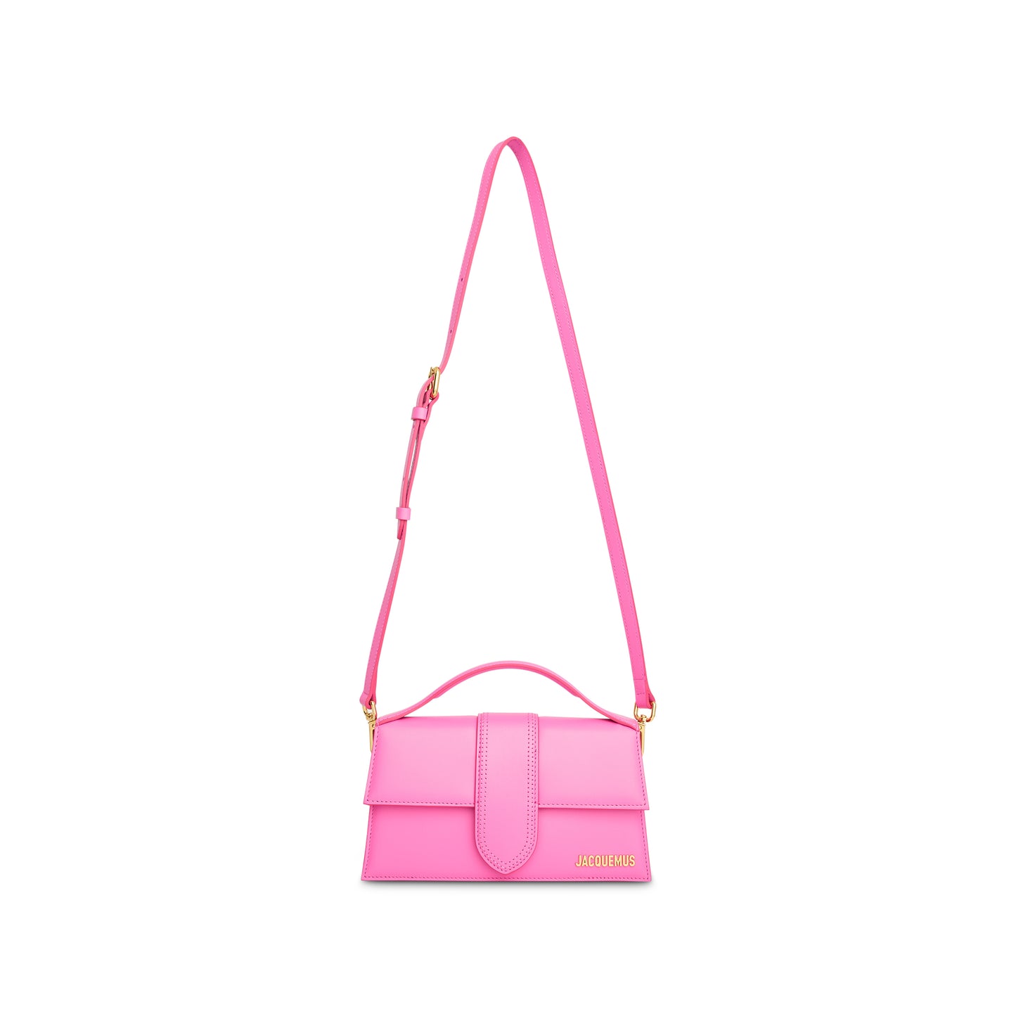 Le Grand Bambino Leather Bag in Neon Pink