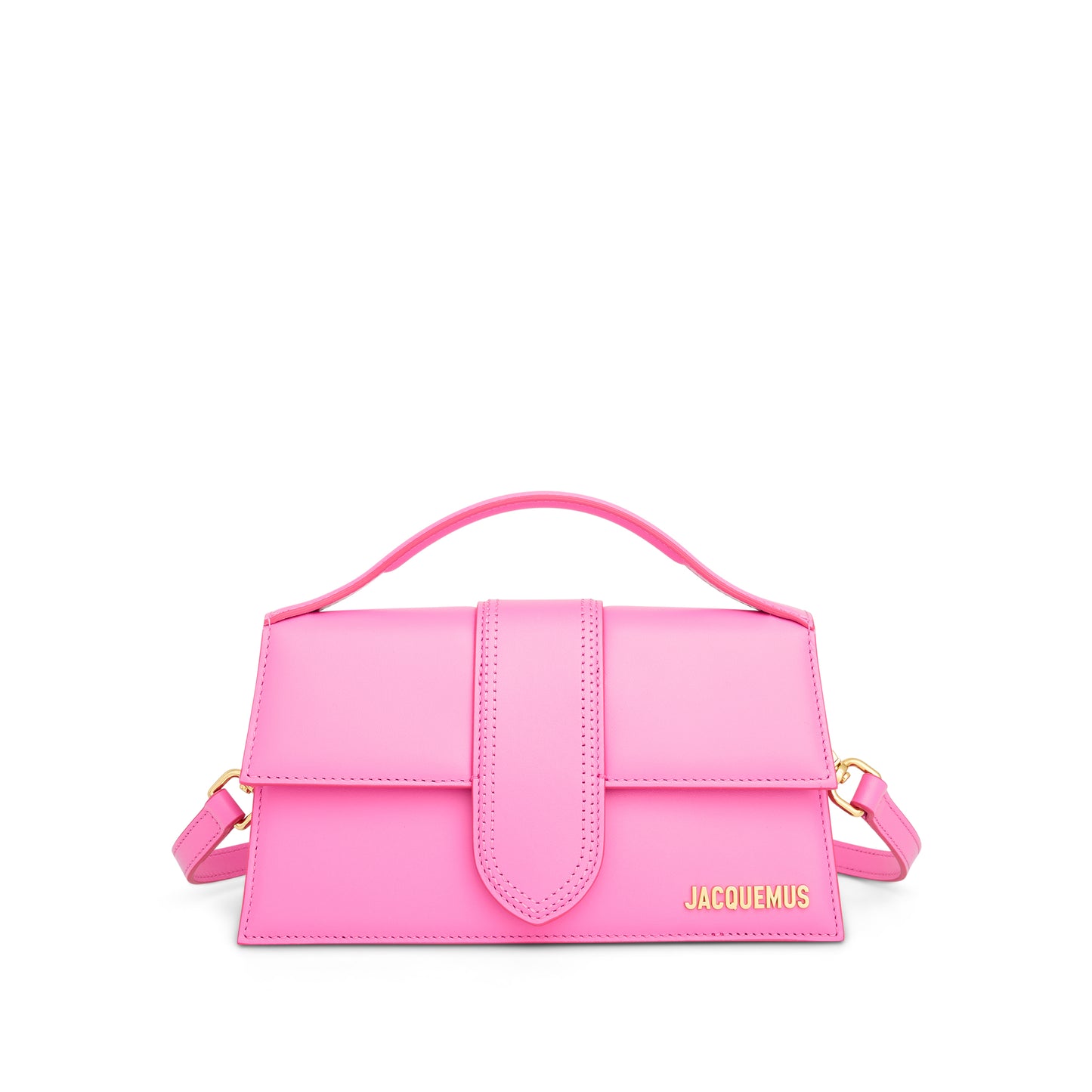 Le Grand Bambino Leather Bag in Neon Pink