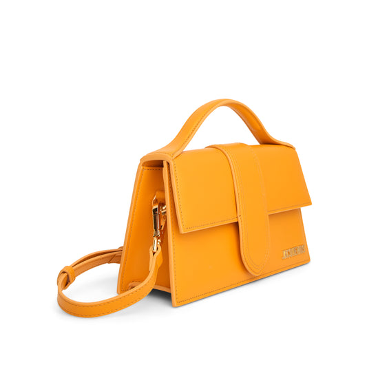 Le Gran Bambino Leather Bag in Dark Orange